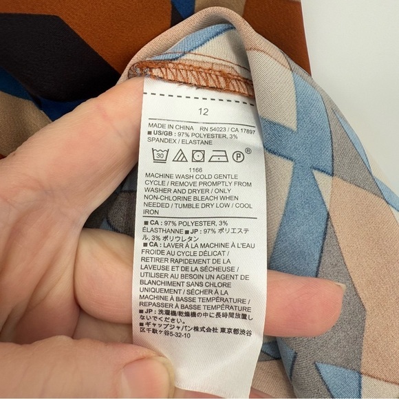 Banana Republic Satin Wrap Mini Dress in Orange Print Size 12 - Picture 10 of 14